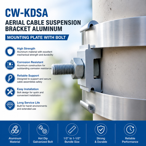CW-KDSA: Aerial Cable Suspension Bracket Aluminum Mounting Plate with Bolt