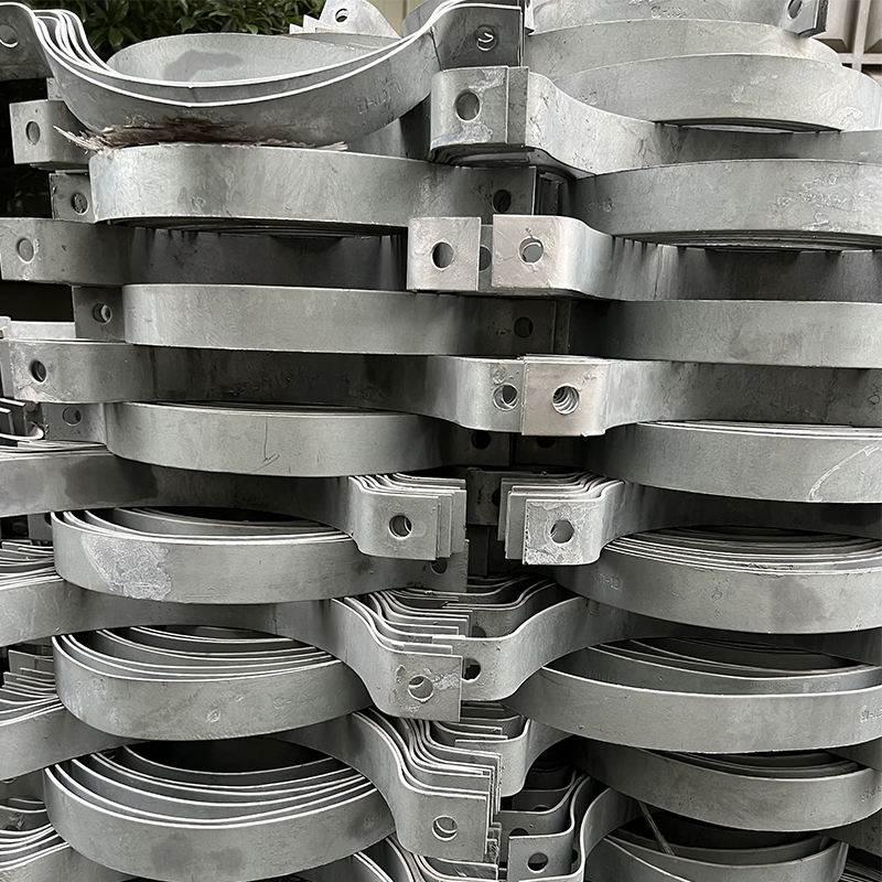 Adjustable Electric Line Hoop Pole Band Clamp – Hot Dipped Galvanized Steel Fastening Clamp for Utility Pole Installation