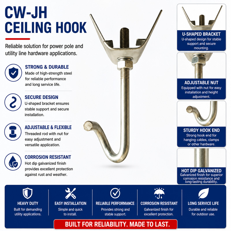 CW-GSHC: Galvanized Steel ADSS Hook Clamp
