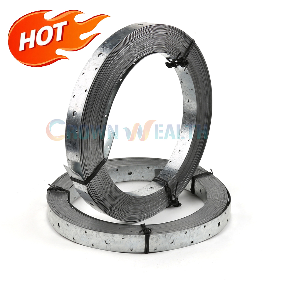 30M Galvanized Steel Strapping for Wood Beams & Rafters | Perforated Bracing Strap