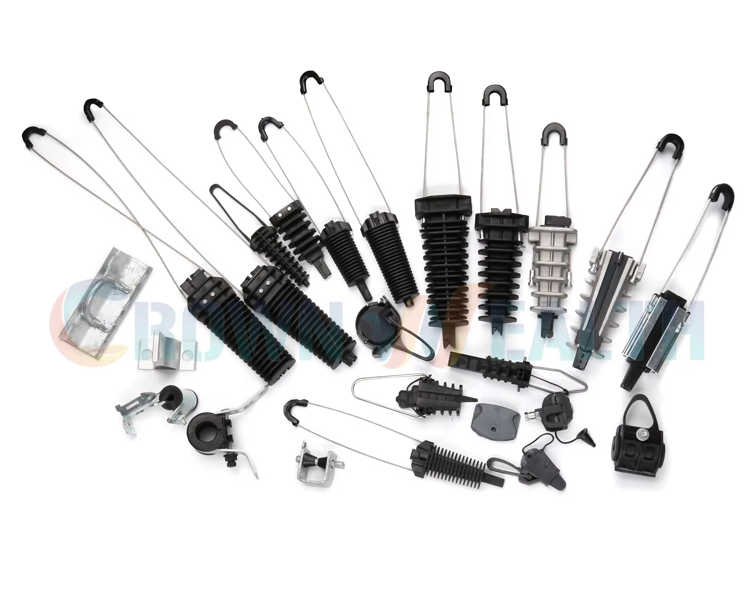 Plastic anchoring clamp for aerial fiber drop cable