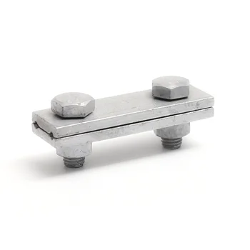 Pole Line Hardware Galvanized Steel Wire Clamp Straight Two Bolts Suspension Crossover Guy Clamp