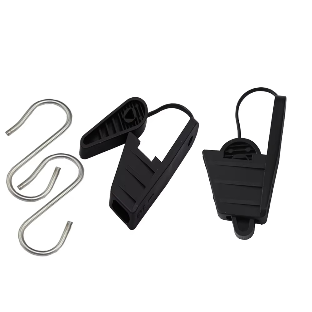 Factory Telecom Ftth Fiber Optic 2-5mm Plastic Nylon Tension Drop Wire Cable Clamp With S Hook