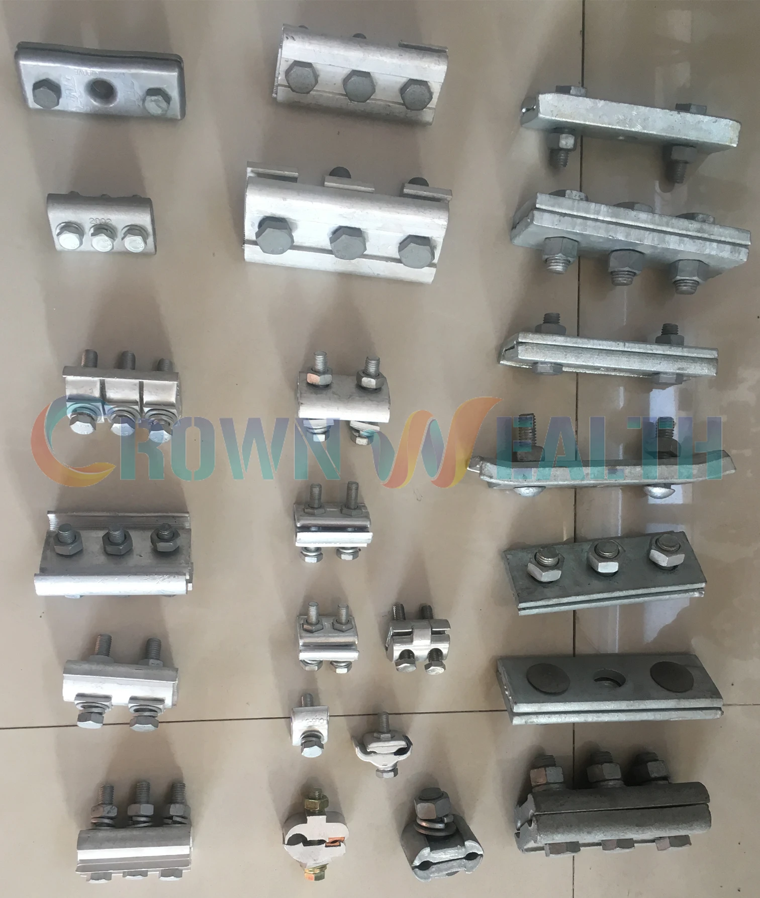 Pole Line Hardware Galvanized Steel Wire Clamp Straight Two Bolts Suspension Crossover Guy Clamp
