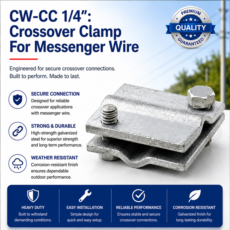 CW-CC 1/4″: Crossover Clamp For Messenger Wire