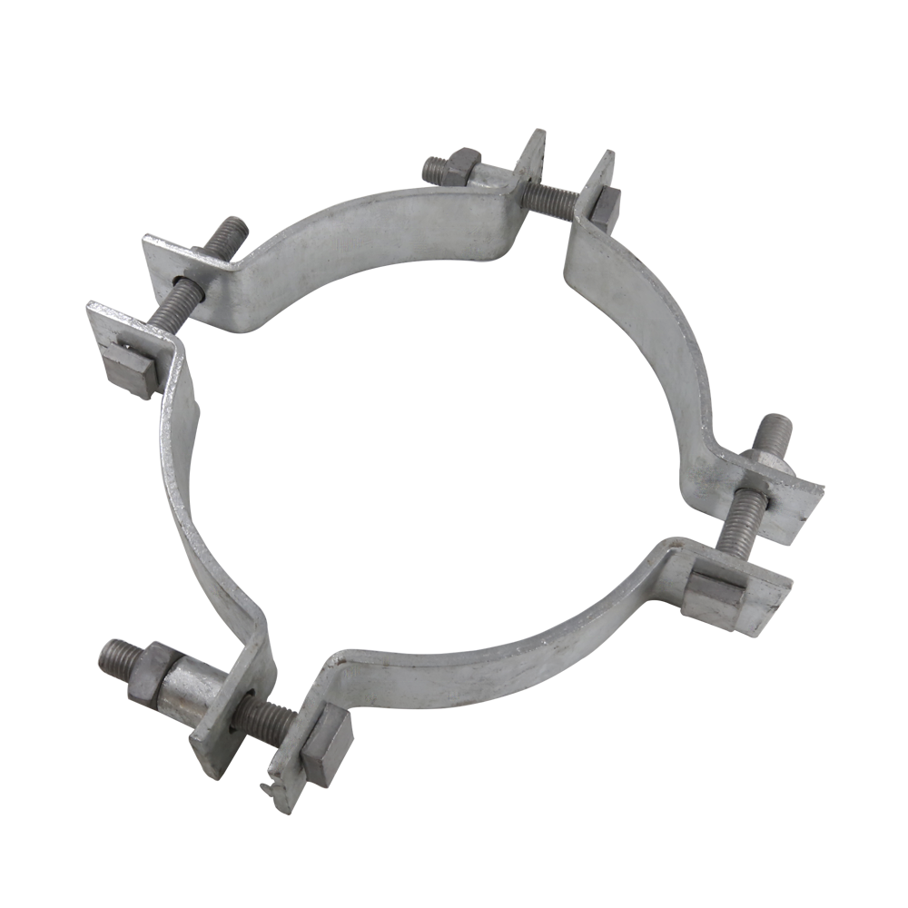 Adjustable Electric Line Hoop Pole Band Clamp – Hot Dipped Galvanized Steel Fastening Clamp for Utility Pole Installation