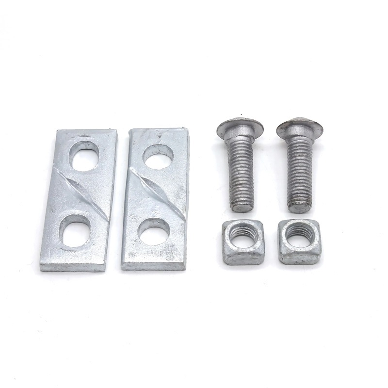 Pole Line Hardware Galvanized Steel Wire Clamp Straight Two Bolts Suspension Crossover Guy Clamp
