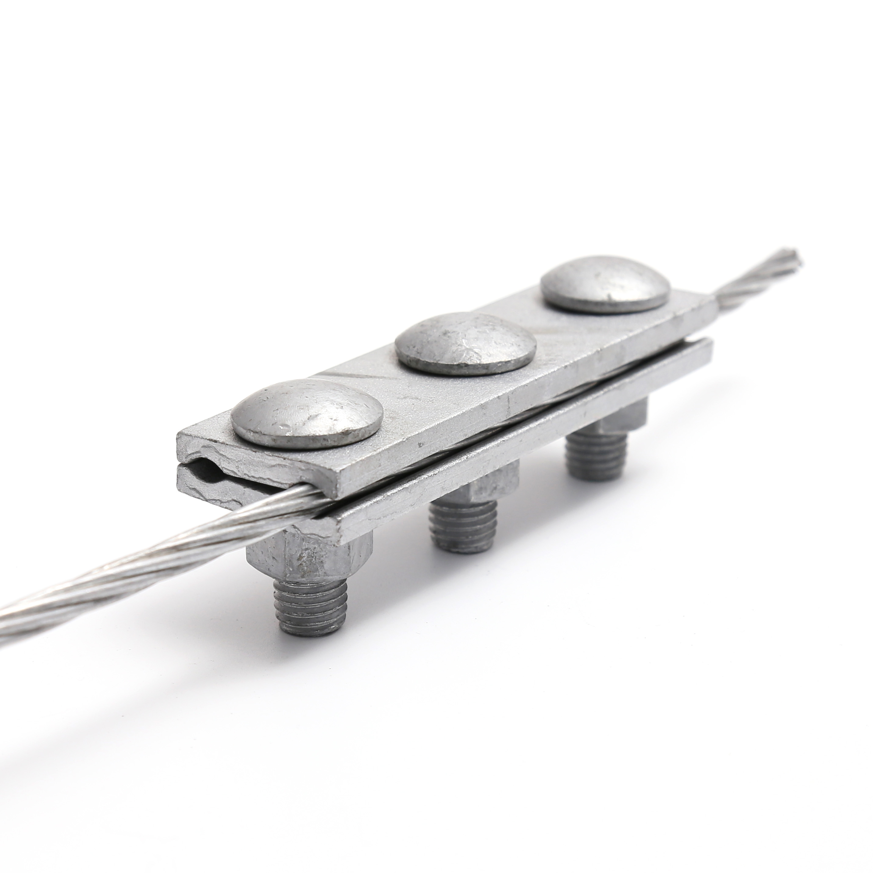 Custom Galvanized Steel Line Cable Clamp Three Bolt Guy Straight Adss Cable Suspension Guy Clamp