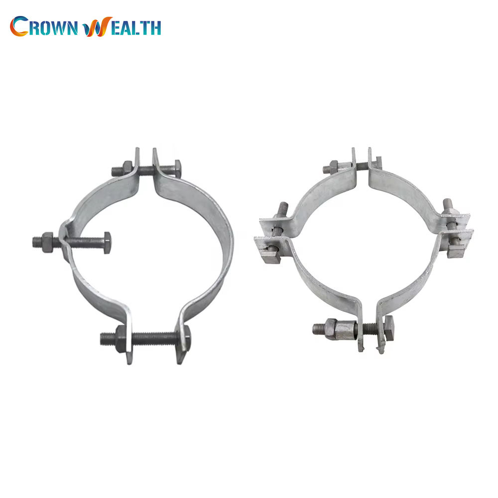 Adjustable Electric Line Hoop Pole Band Clamp – Hot Dipped Galvanized Steel Fastening Clamp for Utility Pole Installation