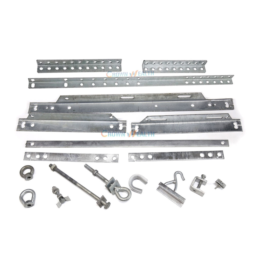 Overhead Power Telecom Crossarm Support Drop Cable 11 Holes Mount Angle Steel Bracket Cross Arm