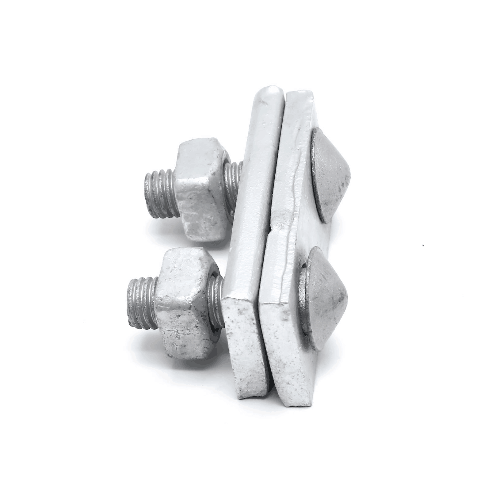 Pole Line Hardware Galvanized Steel Wire Clamp Straight Two Bolts Suspension Crossover Guy Clamp